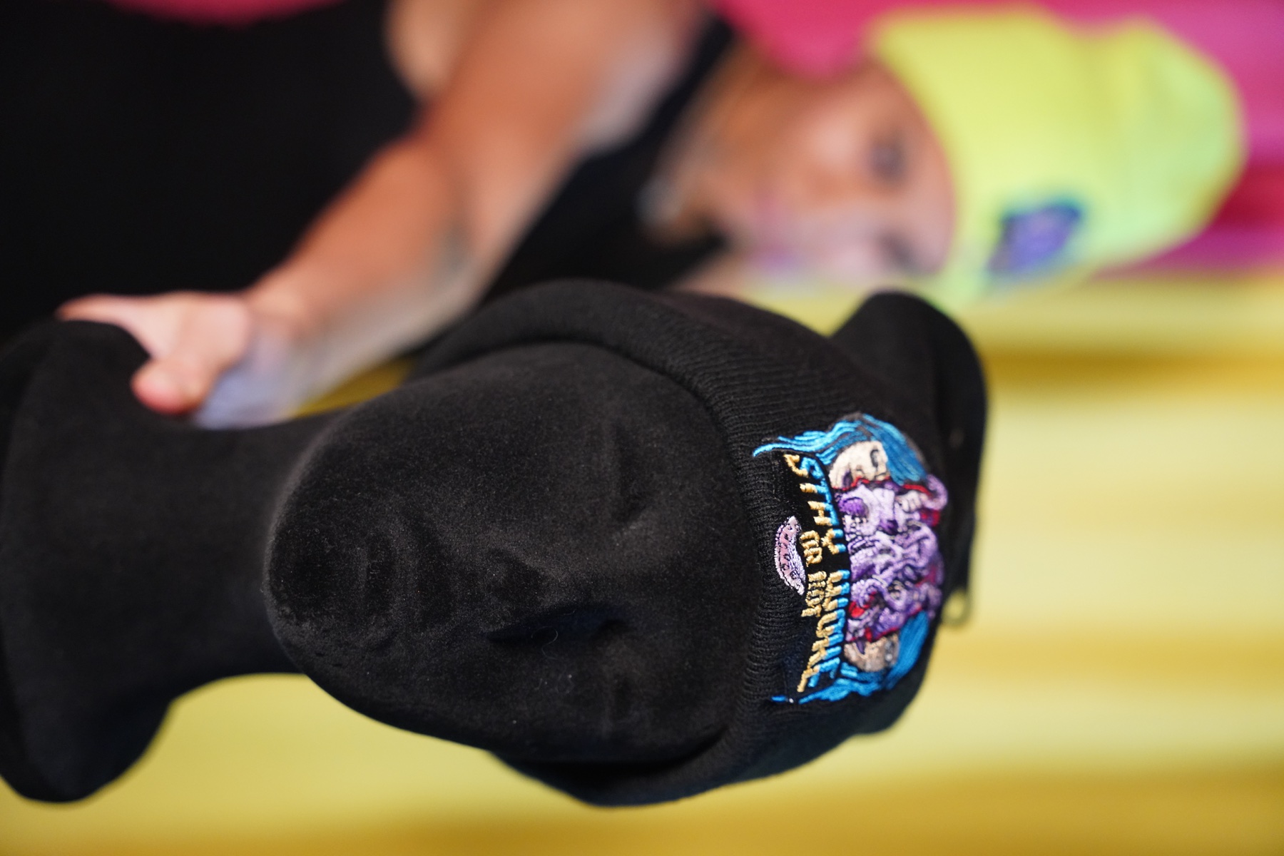 Black Stay Woke Or Not embroidered beanie
